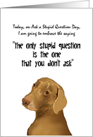 Ask A Stupid Question Day Dog About To Pose A Question card