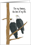 For My Partner Love Of My Life Pair Of Eagles Perched On Branch card