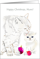 Christmas For Mom Mommy Cat Licking Kitten card