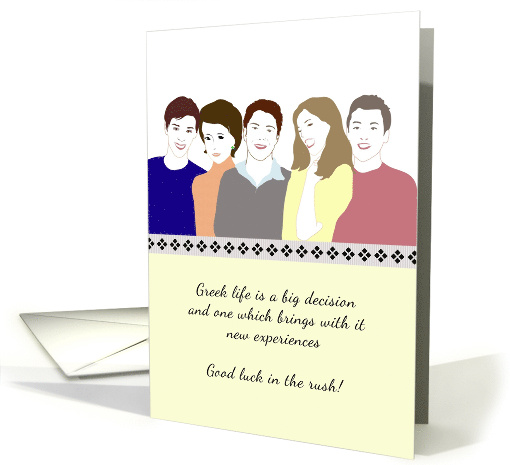 Greek Rush Good Luck Students Enjoying Each Other's Company card