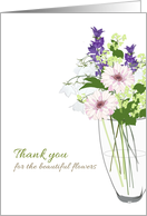 Thank You For The Lovely Flowers Vase Of Pretty Florals card