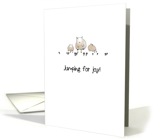 Congratulations Becoming Parents Cartoon Sheep Jumping For Joy card