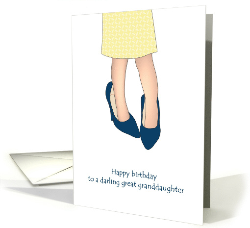 Great Granddaughter Birthday Young Miss Wearing Mom's High Heels card