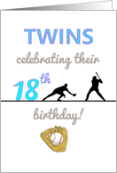 Celebrating Twin Boys’ 18th Birthday Brothers Playing Baseball card