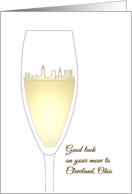 Goodbye Good Luck On Move To Ohio Cleveland Skyline In Wine Glass card