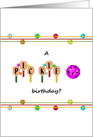 Pickleball Birthday Colorful Paddles and Balls card