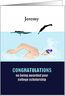 Congratulations Getting College Sports Scholarship Swimmers card