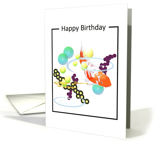 Abstract art swimming koi, birthday card (1500814)