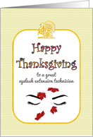 Thanksgiving for Eyelash Extension Technician Beautiful Lashes card