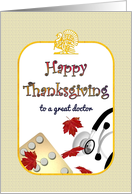 Thanksgiving for Doctor Stethoscope and Blister Pill Pack card