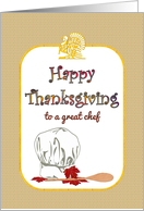 Thanksgiving for Chef Chef’s Hat and Wooden Spoon card