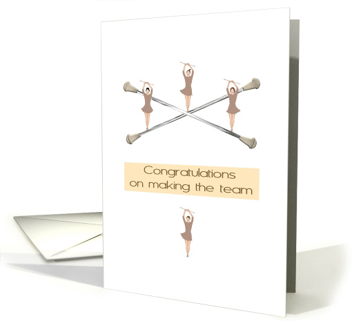 Making Baton Twirling Team Ladies Demonstrating Their Skills card