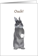 Get Well Wrist Injury Rabbit Standing On Hind Legs With Bandaged Paw card