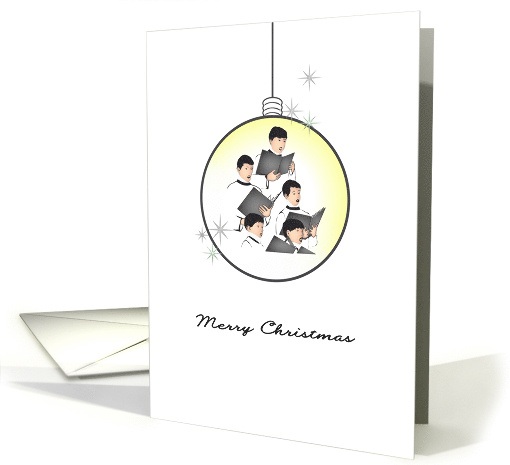Christmas Filled With Sweet Music Choir Reflected In A Bauble card