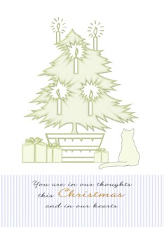 1st Christmas Alone Bereaved Loss Of Pet Cat Looking At Holiday Tree