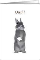 Get Well Wrist Injury Rabbit Standing On Hind Legs With Bandaged Paw card