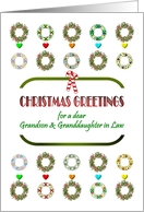 Christmas Grandson and Granddaughter in Law Pretty Holiday Wreaths card