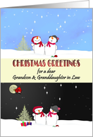 Christmas Grandson Granddaughter in Law Cute Snowman Snowlady card