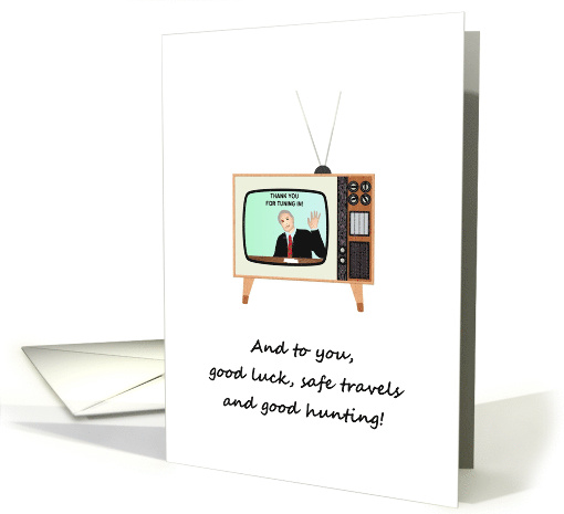 Retirement TV Anchorman Waving Goodbye To Viewers card (1505694)