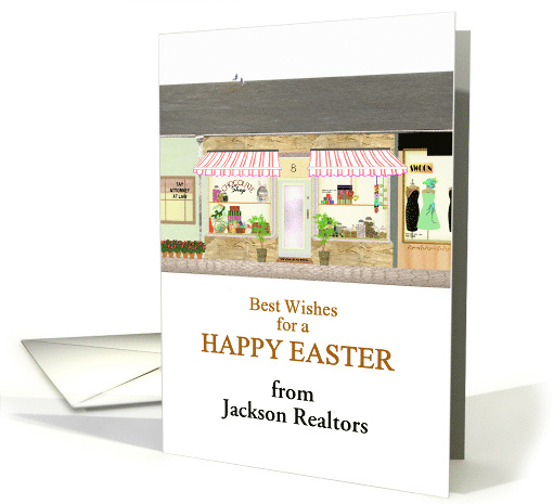 Easter from Realtor to Commercial Clients Row of Lovely Shops card