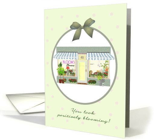 Looking positively blooming on birthday, lovely flower shop card