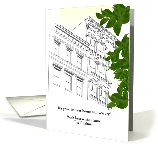 Custom Year Home Anniversary Realtors to Clients Apartment Block card