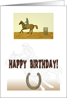 Cowgirl Barrel Riding Rodeo Birthday card