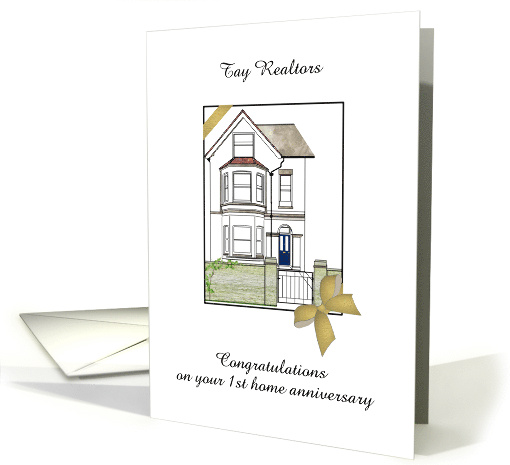 Custom Year Home Anniversary Realtors To Clients Cute House card