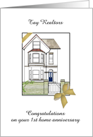 Custom Year Home Anniversary Realtors To Clients Cute House card