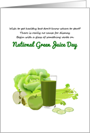 National Green Juice Day Glass of Green Juice Green Vegetables Fruit card