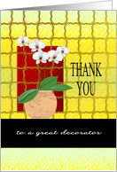 Thank You Decorator Orchids In Ceramic Pot Geometric Mesh Design card