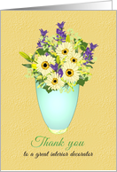 Thank You Decorator Beautiful Flowers In A Blue Glass Vase card