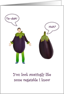 National Look Alike Day Eggplant Fancy Dress Compared to Vegetable card