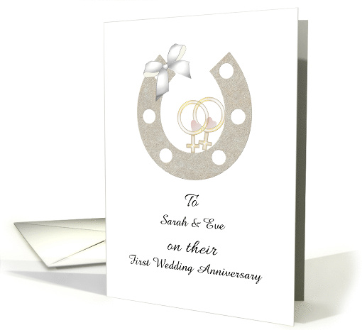 Wedding Anniversary For Lesbian Couple Custom Name and Year card