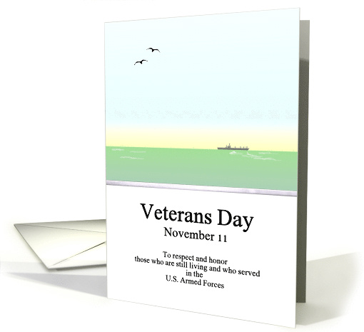 Veterans Day Veteran to Veteran Aircraft Carrier on the High Seas card