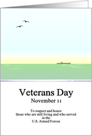 Veterans Day Veteran to Veteran Aircraft Carrier on the High Seas card