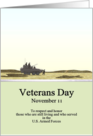 Veterans Day Veteran to Veteran Marine Personnel in the Desert card