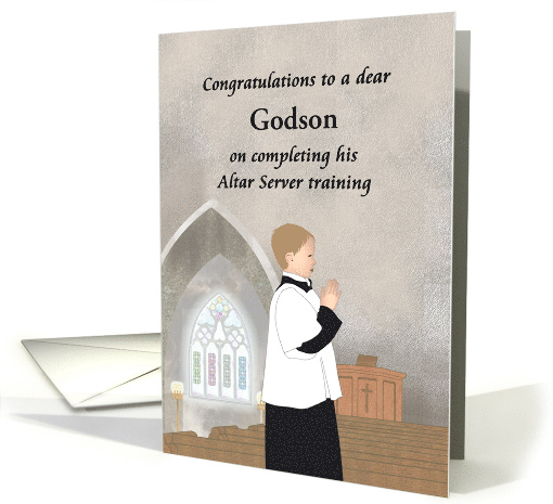 Completing altar server training, altar boy customizable relation card