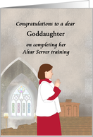 Completing altar server training, altar girl customizable relation card