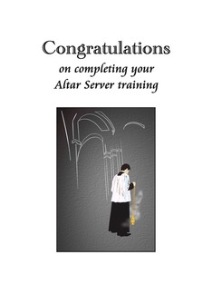 Completing altar server training, altar boy performing ritual censing