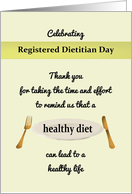 Registered Dietitian Day A Healthy Diet Served Up On A Plate card