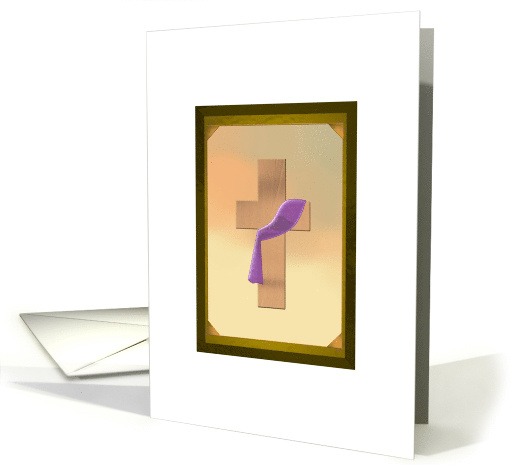 Deacon Symbol Cross Adorned With Purple Sash card (1512732)