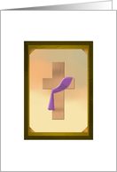 Deacon Symbol Cross Adorned With Purple Sash card