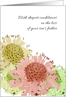 Loss of Son’s Father Scabiosa Blooms in Shades of Brown Maroon Green card