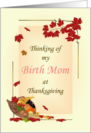 Thanksgiving for Birth Mom Fall Foliage and Cornucopia card