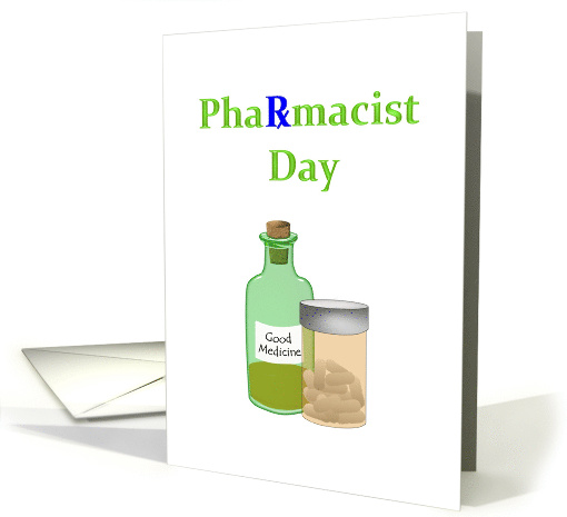 Pharmacist Day Old Fashion Medicine Bottle Capsule Bottle card