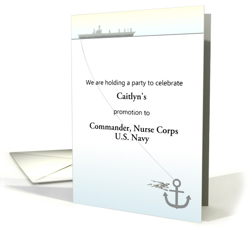 Party Invite Custom Name And Rank US Navy Aircraft Carrier Anchor card