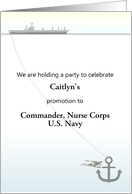 Party Invite Custom Name And Rank US Navy Aircraft Carrier Anchor card