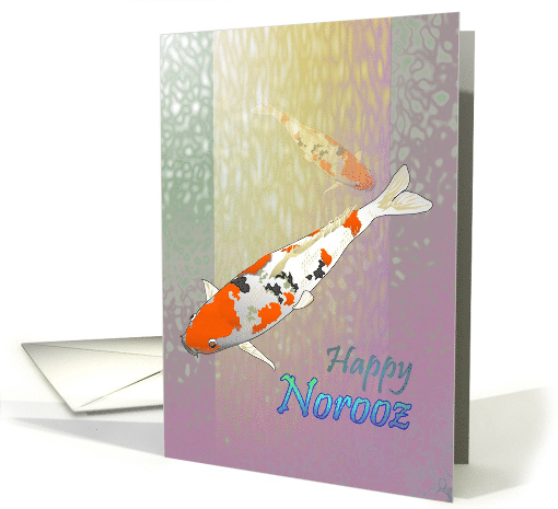 Norooz for Aunt Koi Fish Swimming in Abstract Colored Waters card