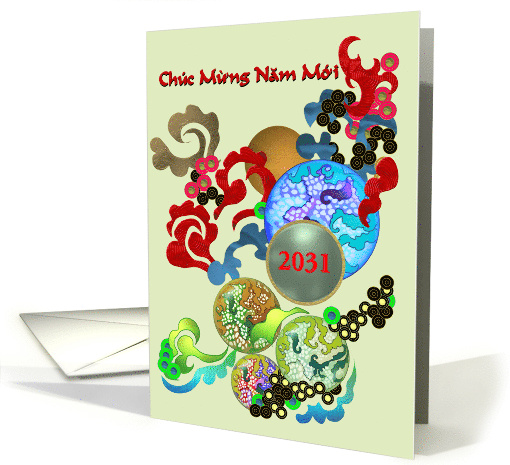 Chuc Mung Nam Moi Vietnamese New Year 2031 Colorful Asian Art card